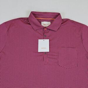 SWIMS Crewart Polo Shirt Mens XXL Pink Micro Check S/S Casual Performance Golf
